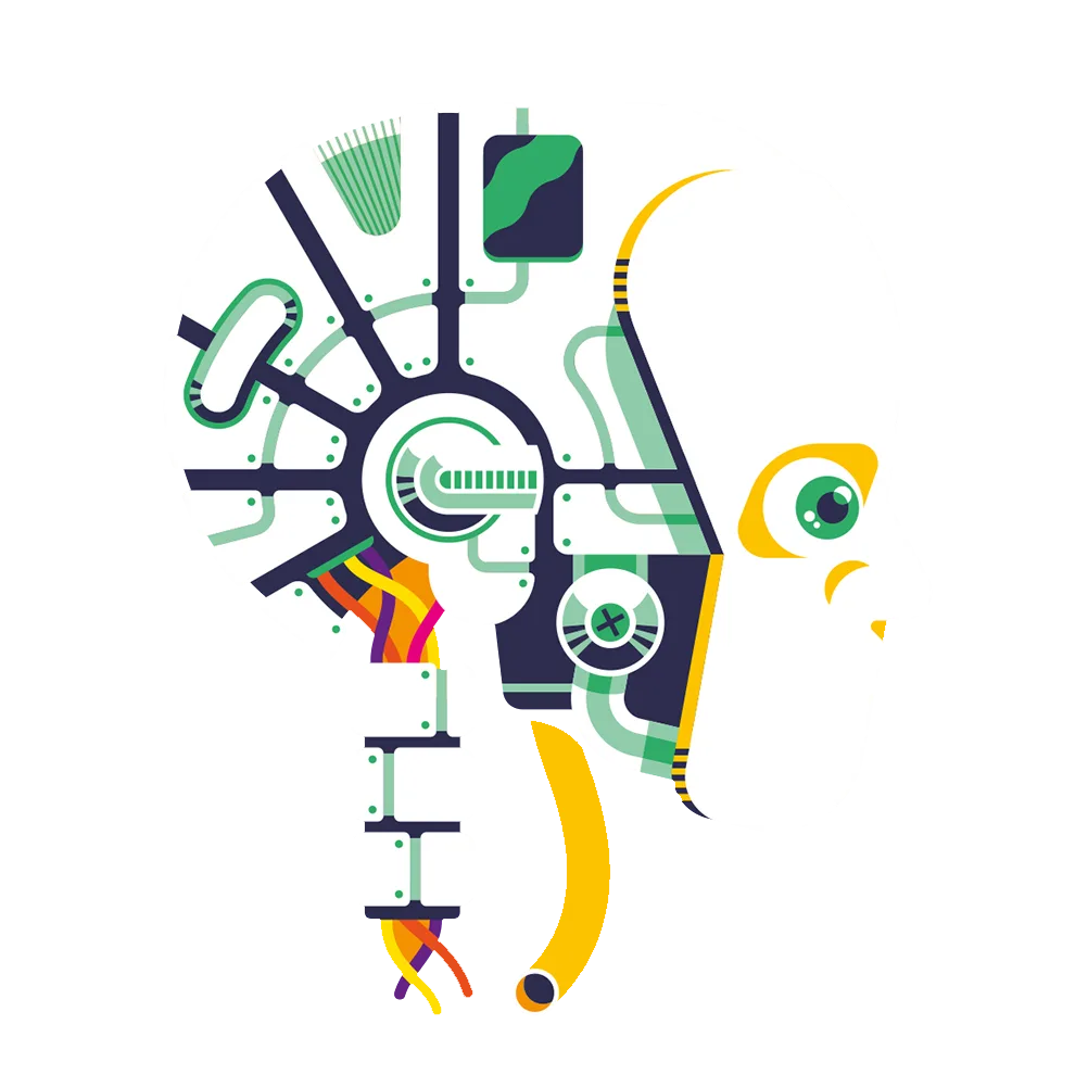 Intelligenza artificiale icona illustrazione per contenuti AI ed ecommerce digitale