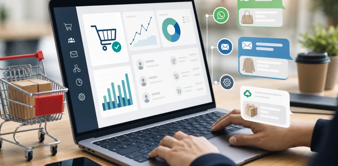 Recupero carrelli abbandonati ecommerce con WhatsApp email e automazioni