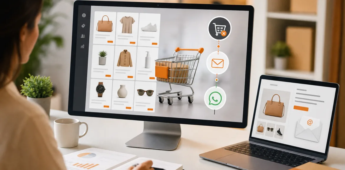 Carrelli abbandonati PrestaShop recupero con WhatsApp email e automazioni