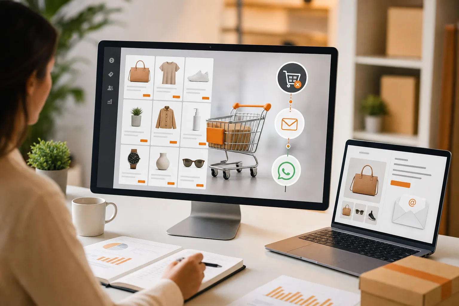 Carrelli abbandonati PrestaShop recupero con WhatsApp email e automazioni