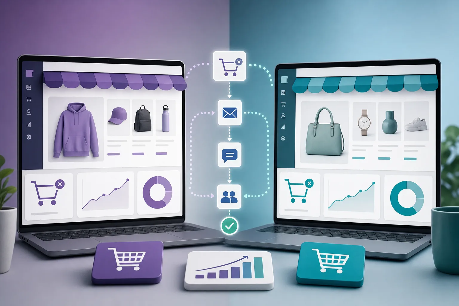 Confronto recupero carrelli abbandonati WooCommerce e PrestaShop con automazioni ecommerce