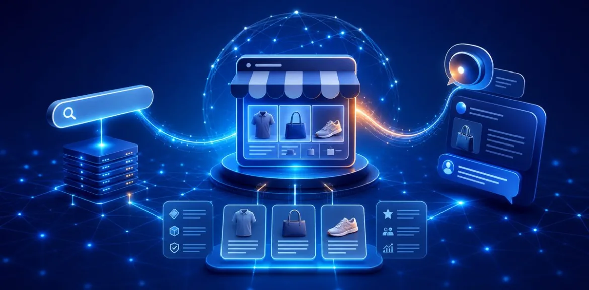 Ecommerce collegato ai motori di ricerca, ai dati strutturati e agli assistenti AI
