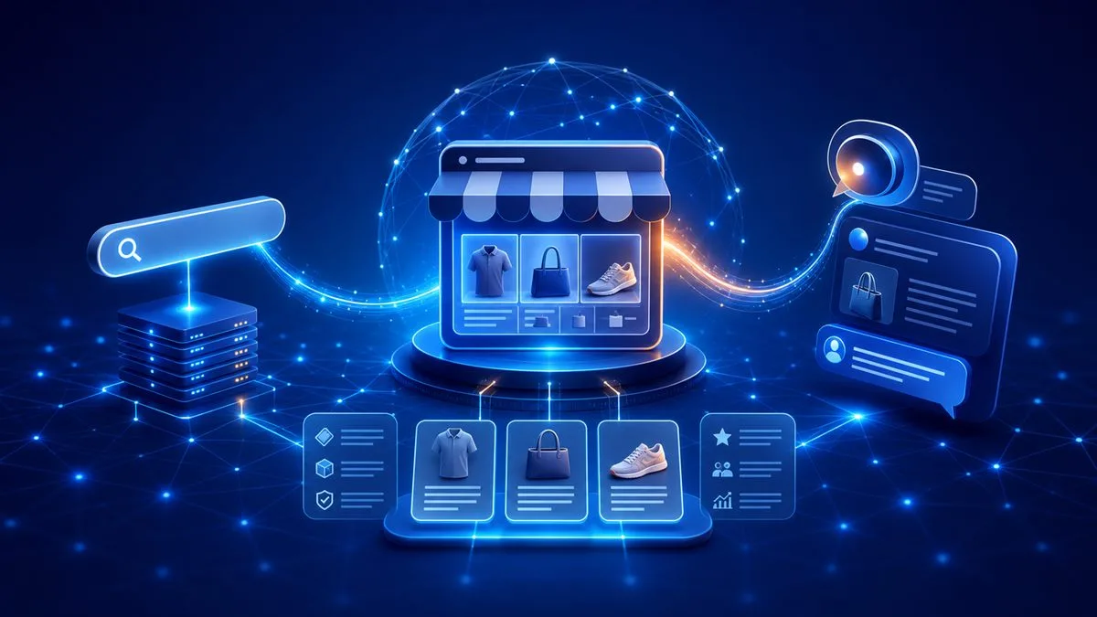 Ecommerce collegato ai motori di ricerca, ai dati strutturati e agli assistenti AI