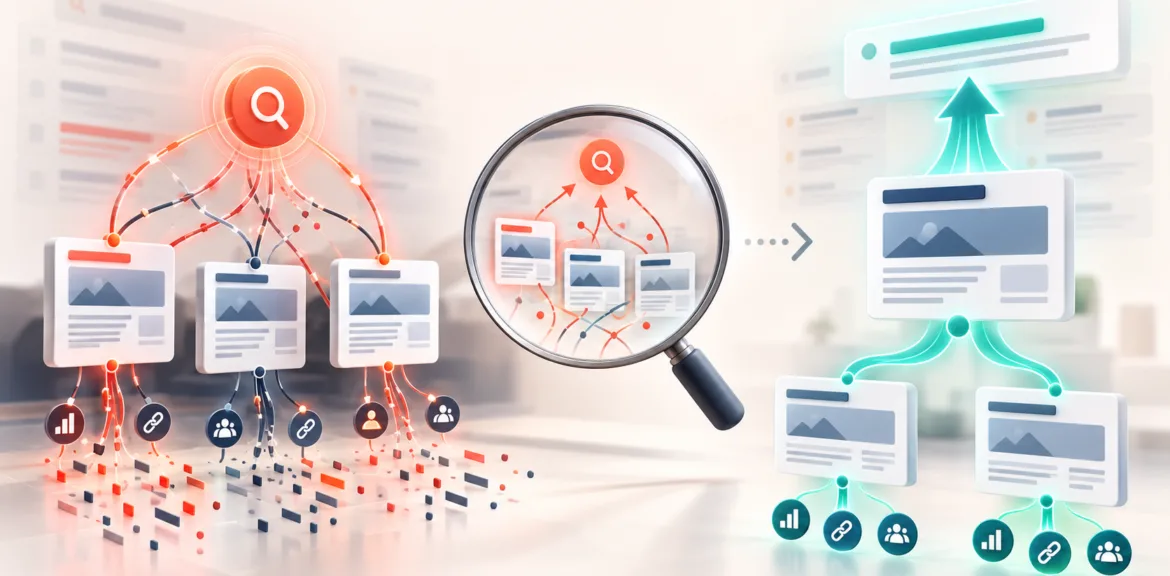 Cannibalizzazione SEO: due pagine dello stesso sito competono per la stessa keyword su Google