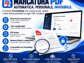 Modulo PDF watermark per PrestaShop: marchiatura PDF dei prodotti digitali con i dati dell'acquirente